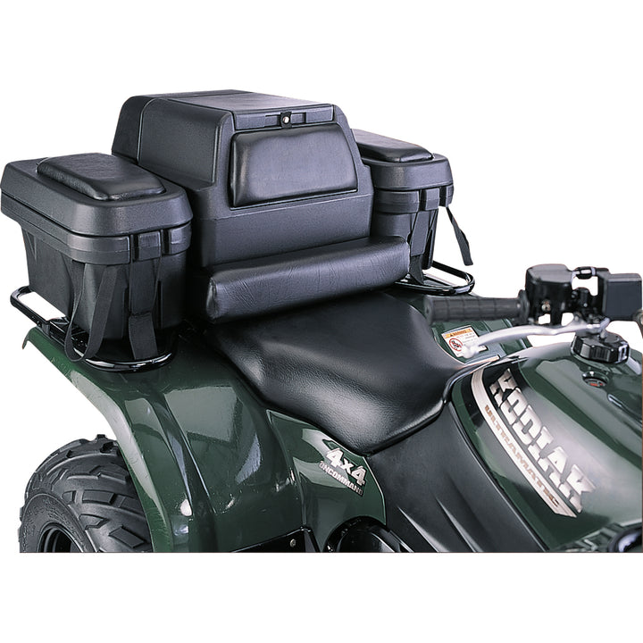 MOOSE UTILITY Executive Storage Trunk - Front Side View Installed on ATV