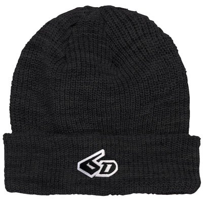 6D Helmets Logo Beanie Black - Front View