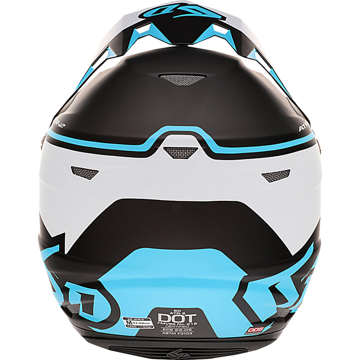 6D Helmets ATR-2 Drive Helmet Cyan - Rear View