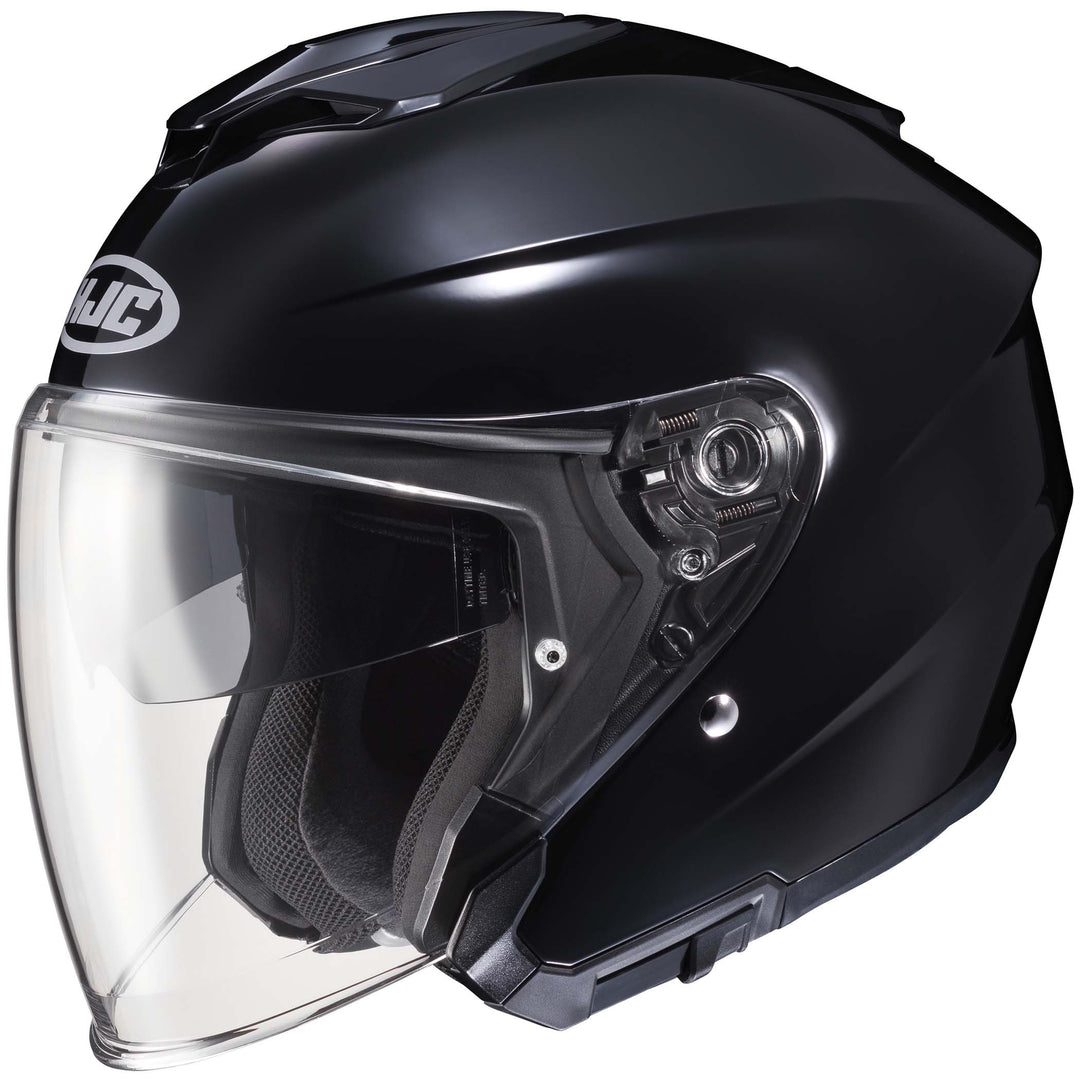 HJC i30 Open Face Motorcycle Helmet BLACK - Front Side View