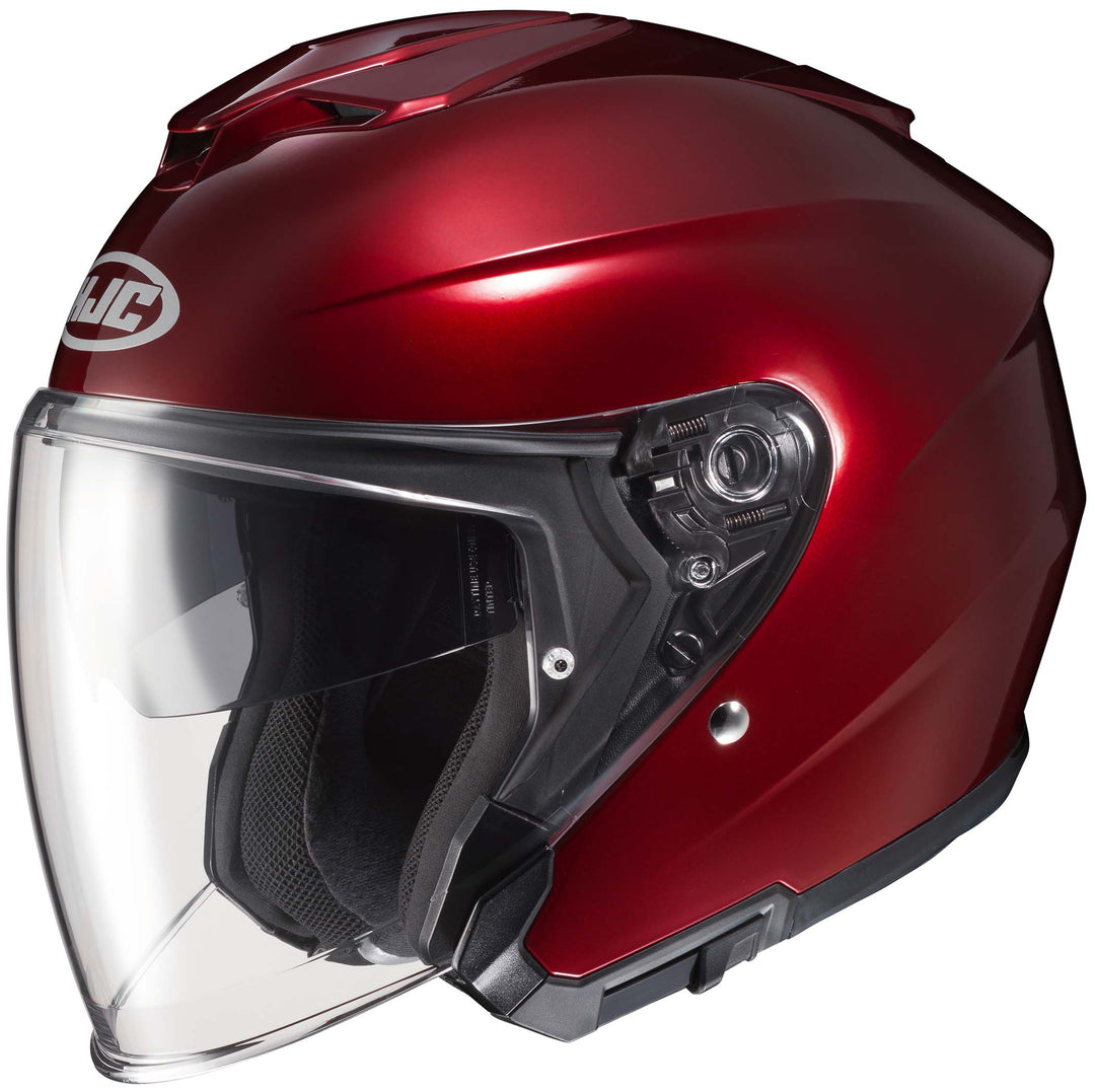 HJC i30 Open Face Motorcycle Helmet WINE - Front Side View