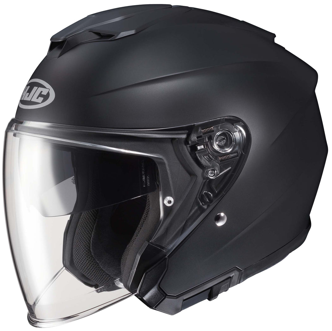 HJC i30 Open Face Motorcycle Helmet SF BLACK - Front Side View