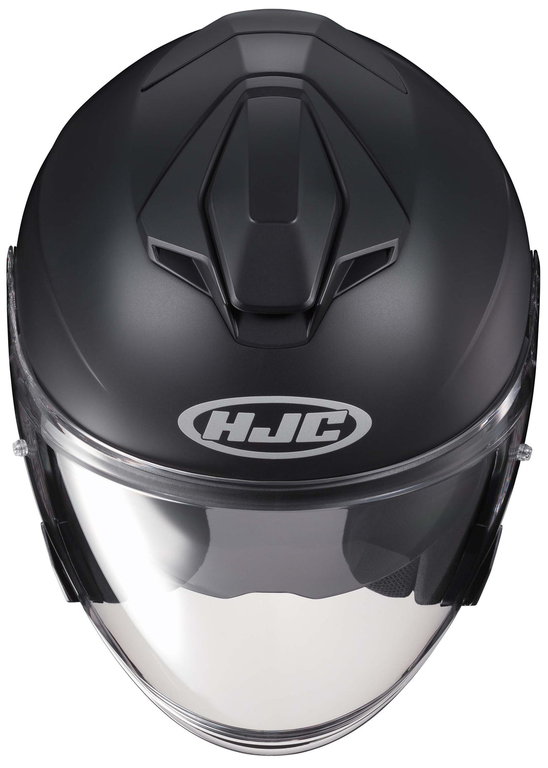 HJC i30 Open Face Motorcycle Helmet SF BLACK - Top Front View