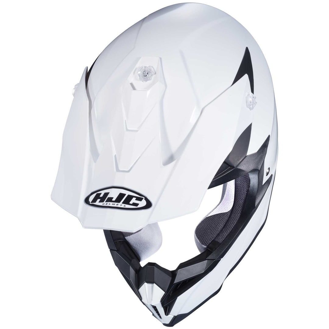 HJC i50 Motorcycle Helmet White - Top Side View