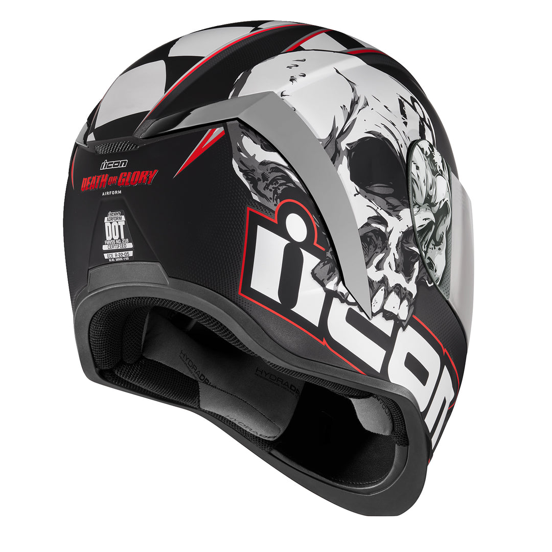 ICON Airform™ Death or Glory Helmet Black - Rear Right Side View