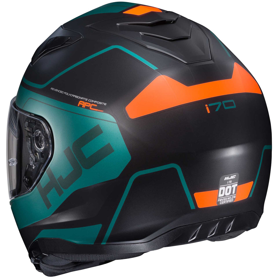 HJC i70 Karon Motorcycle Helmet MC6HSF - Rear Side View