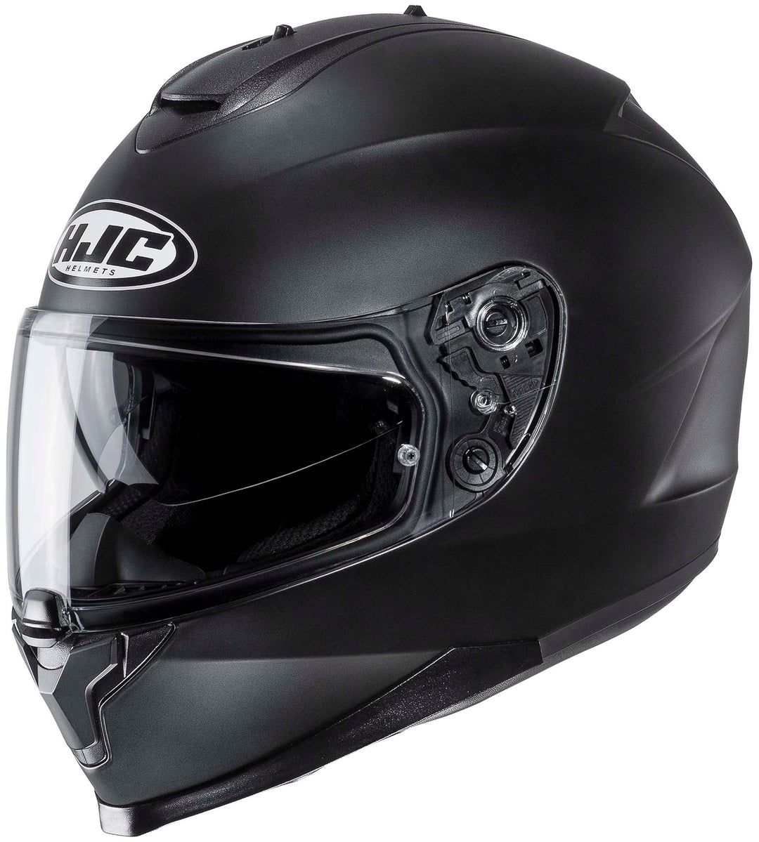 HJC C70 Full Face Motorcycle Helmet SF BLACK - Front Side View