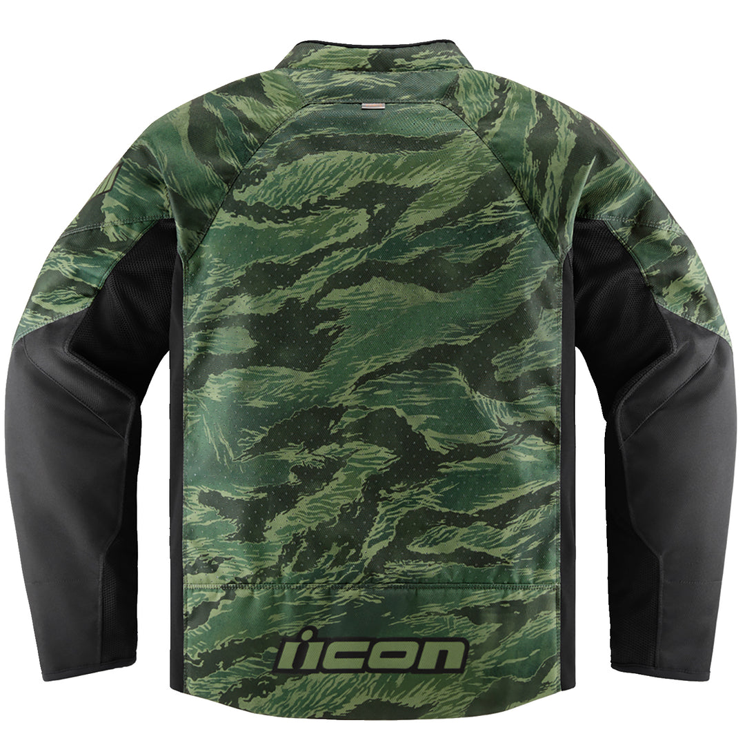 ICON Hooligan CE Tiger's Blood Jacket Green - Rear View