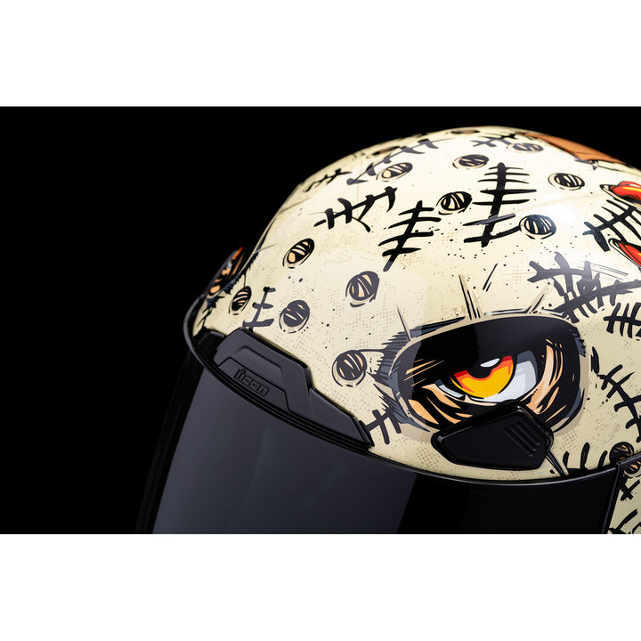 ICON Airframe Pro™ TopShelf Helmet Red - Close-Up of Top Vents