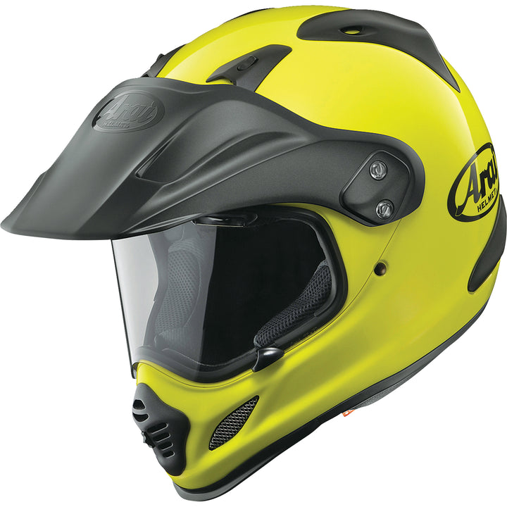 Arai XD-4 Solid Helmet Fluorescent Yellow - Front Side View