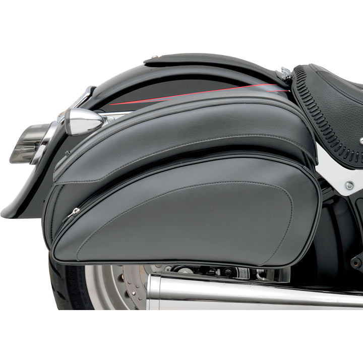 SADDLEMEN Cruis'n Deluxe Saddlebags with Mounting Hardware - Side View Installed on Motorcycle