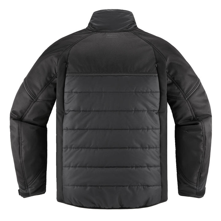 ICON Ghost Puffer Jacket Black/Charcoal - Rear View