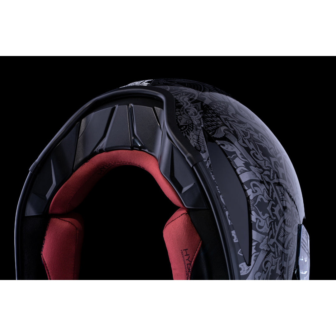 ICON Domain™ Gravitas Helmet Black - Close-Up of Bottom Rear Details