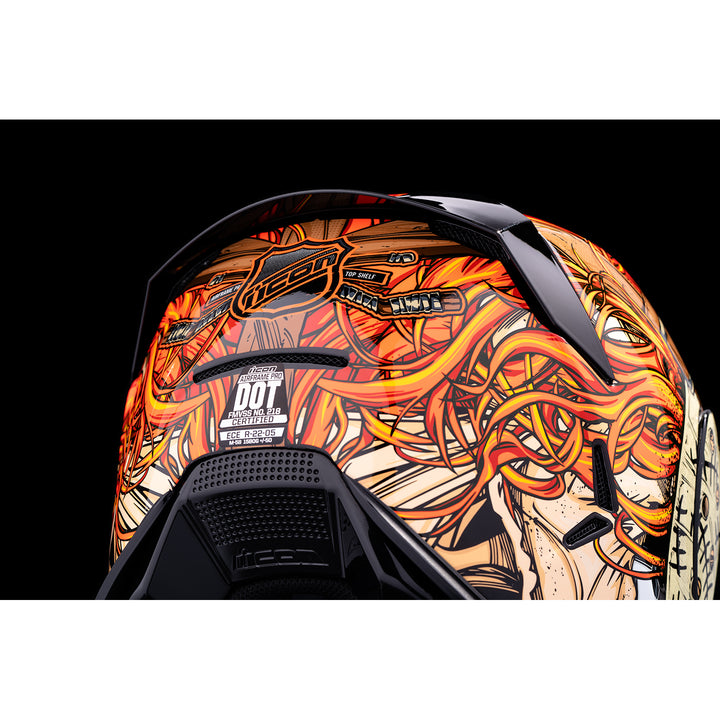 ICON Airframe Pro™ TopShelf Helmet Red - Close-Up of Rear Details