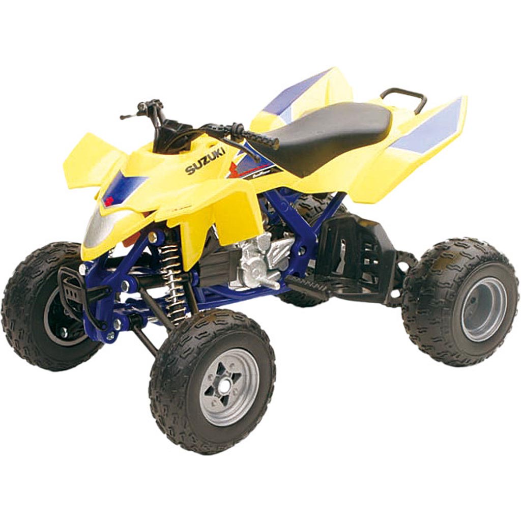 New-Ray Toys Die-Cast Replica Suzuki Ltr450 Atv Yel 1:12 - Front Side View of Replica