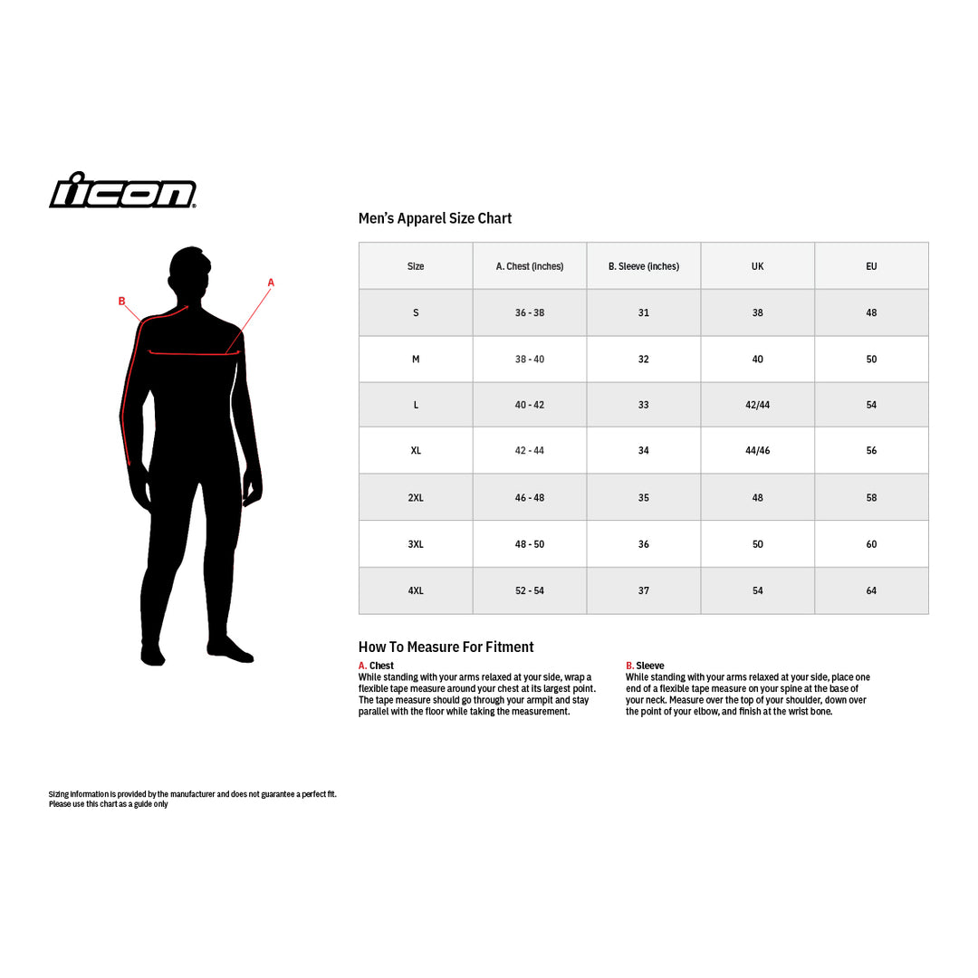 ICON Clasicon™ Hoodie - Size Chart