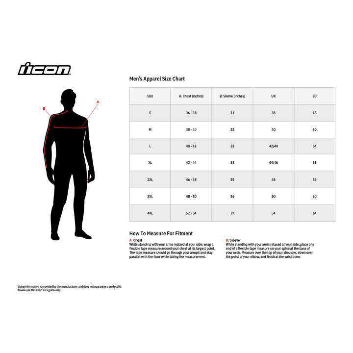 ICON Clasicon™ Hoodie - Size Chart