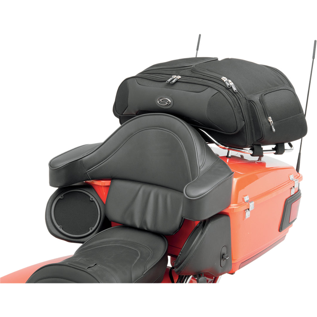 SADDLEMEN FTB3300 Sport Trunk and Rack Bag - Front View Attached to Rear Trunk Rack