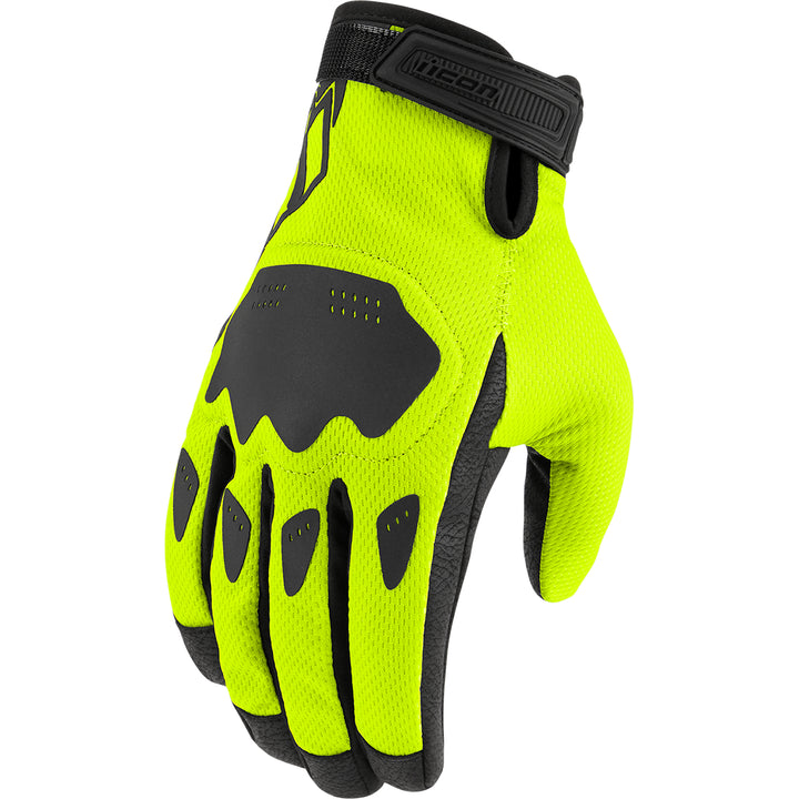 ICON Hooligan CE Gloves Vis - Back of Hand View