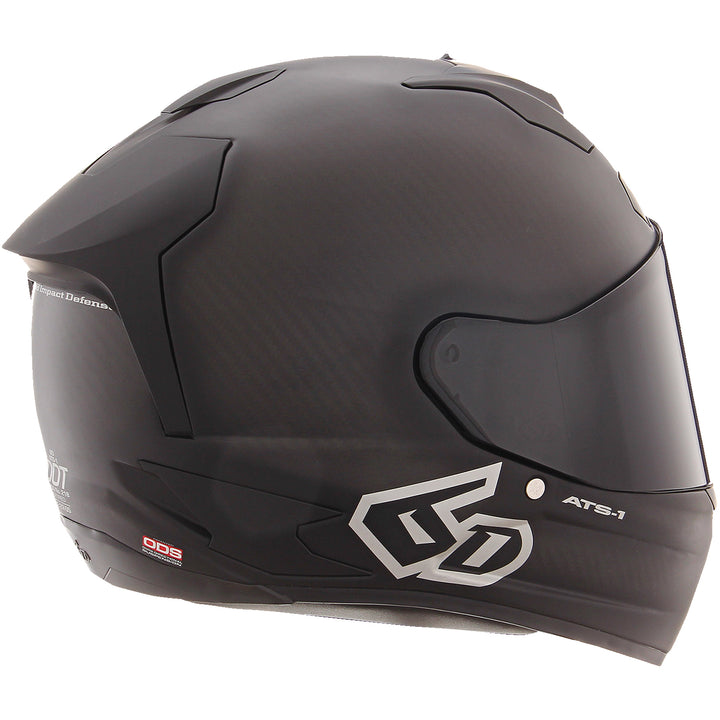 6D Helmets ATS-1R Solid Helmet Matte Black - Rear Right Side View