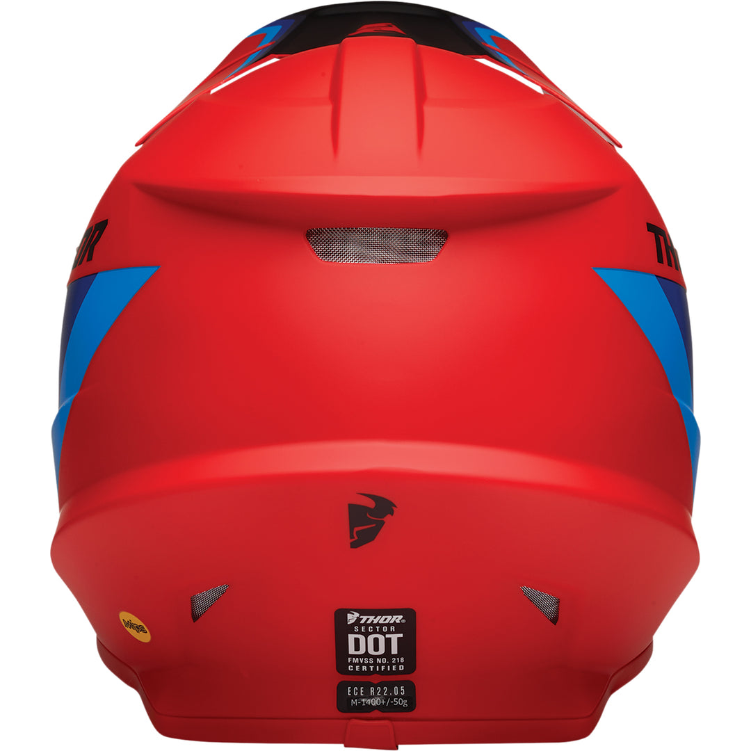 THOR Sector Runner MIPS® Helmet Red/Blue - Rear View