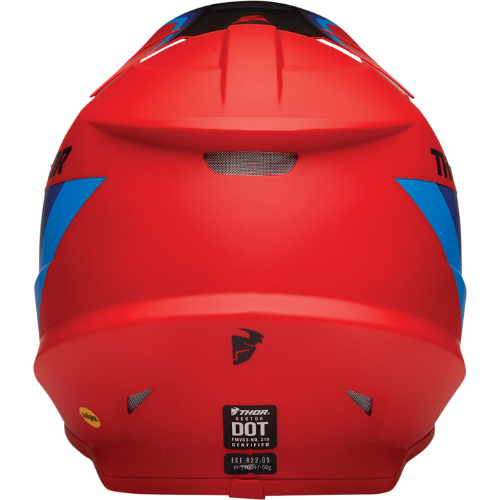 THOR Sector Runner MIPS® Helmet Red/Blue - Rear View