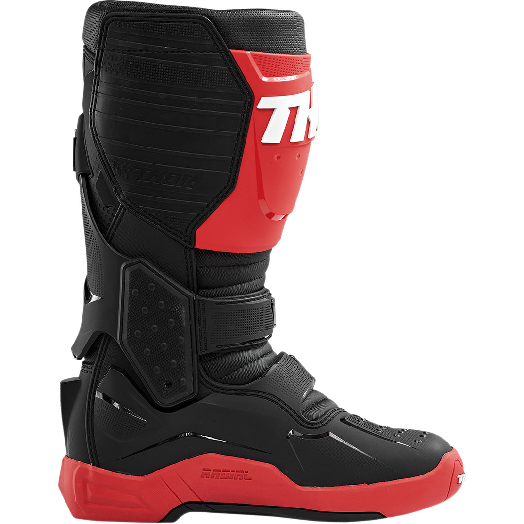 THOR Radial MX Boots Red/Black - Inner Side View