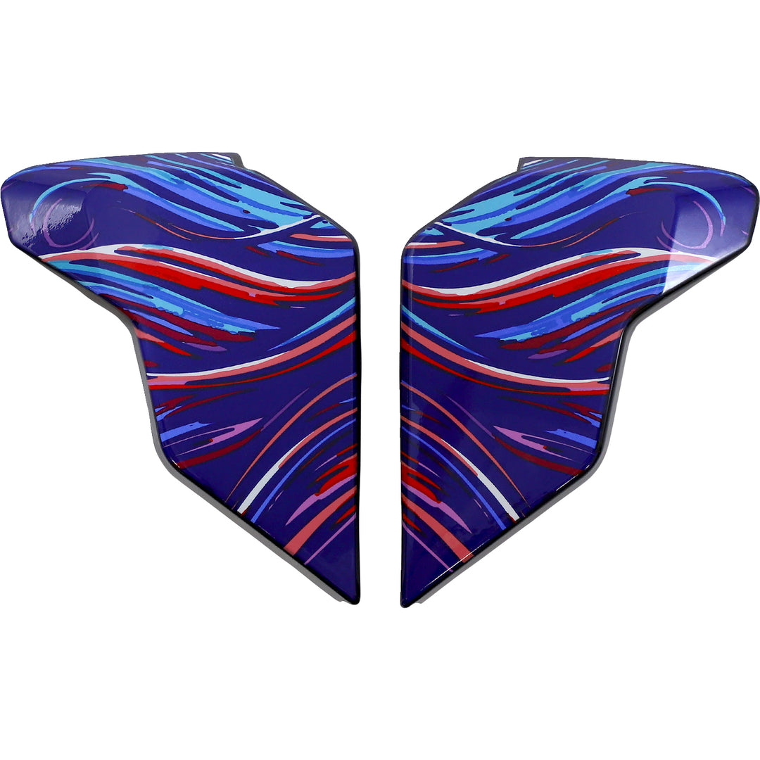 ICON Airflite™ Helmet Side Plates — Betta Blue - Side View of Pair