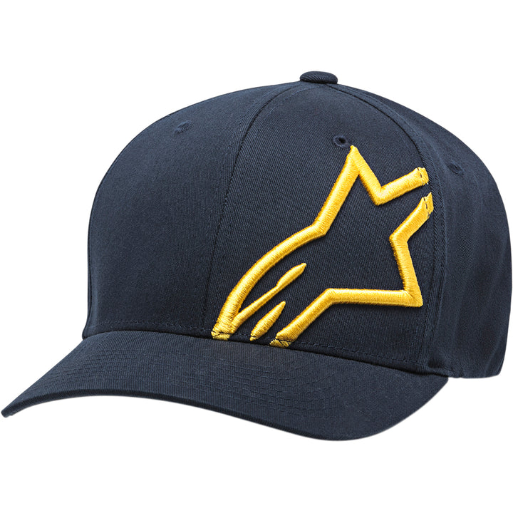 Alpinestars Corp Shift 2 Curved Brim Hat Navy/Gold - Front Side View