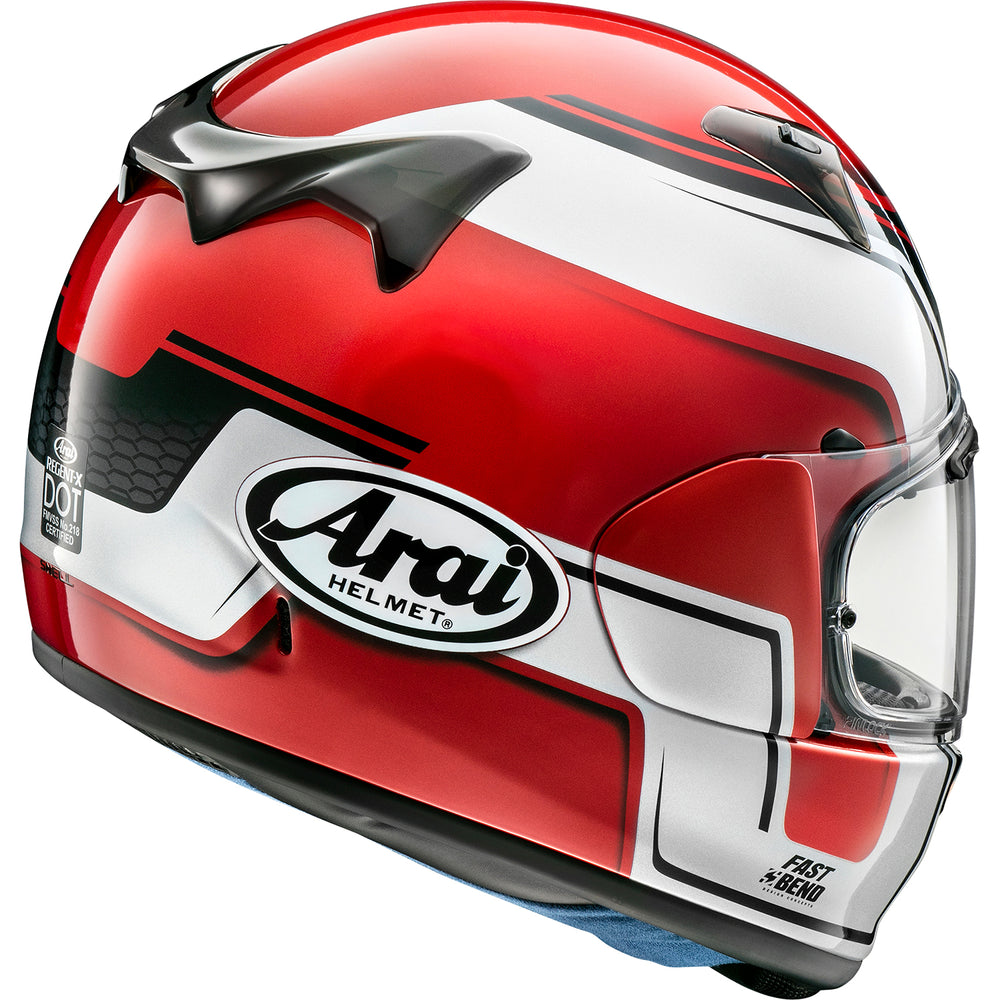 Arai Regent-X Bend Helmet Red - Rear Side View