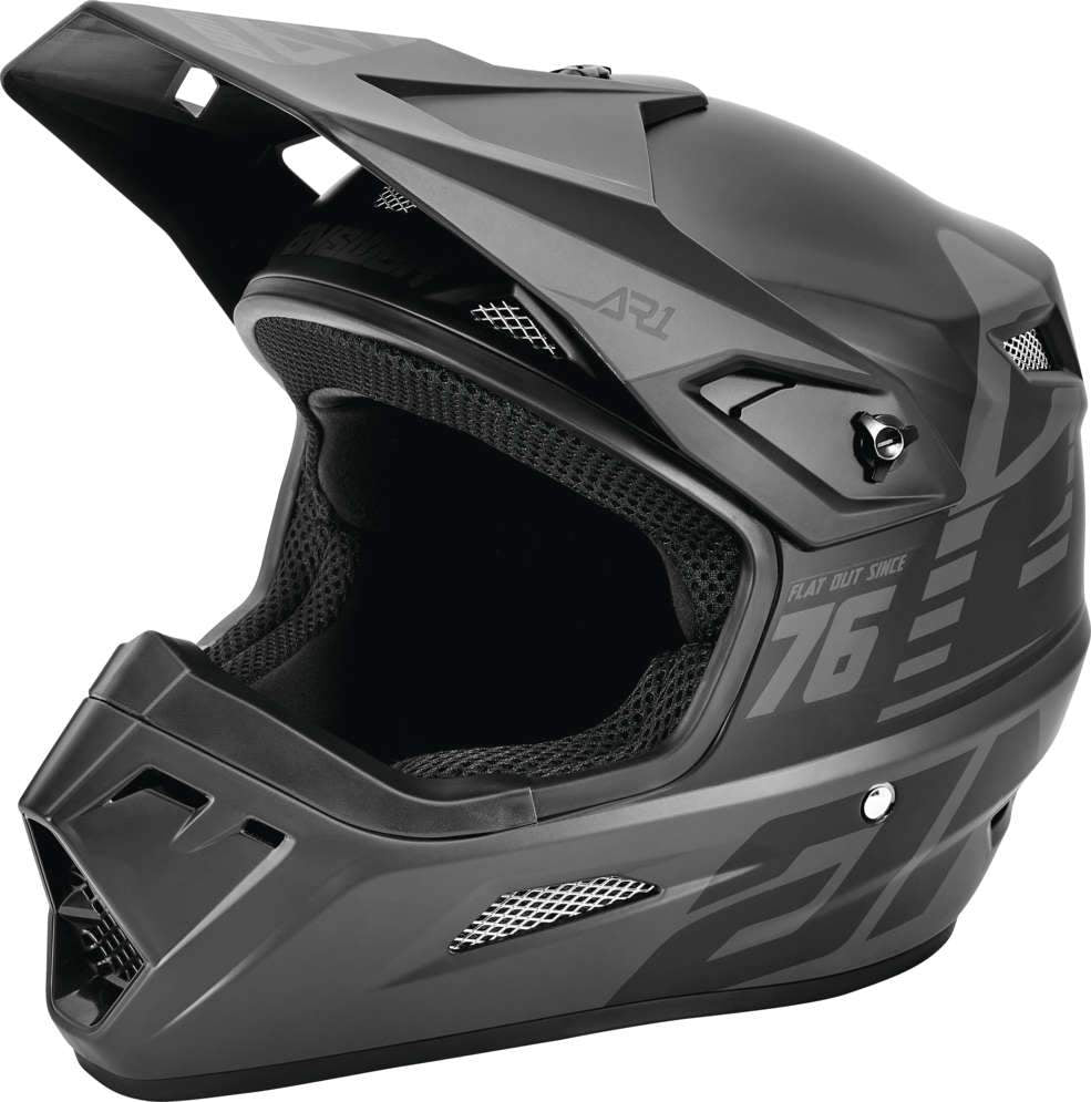 Answer AR1 Bold Off Road Helmet Matte Black - Front Left Side View