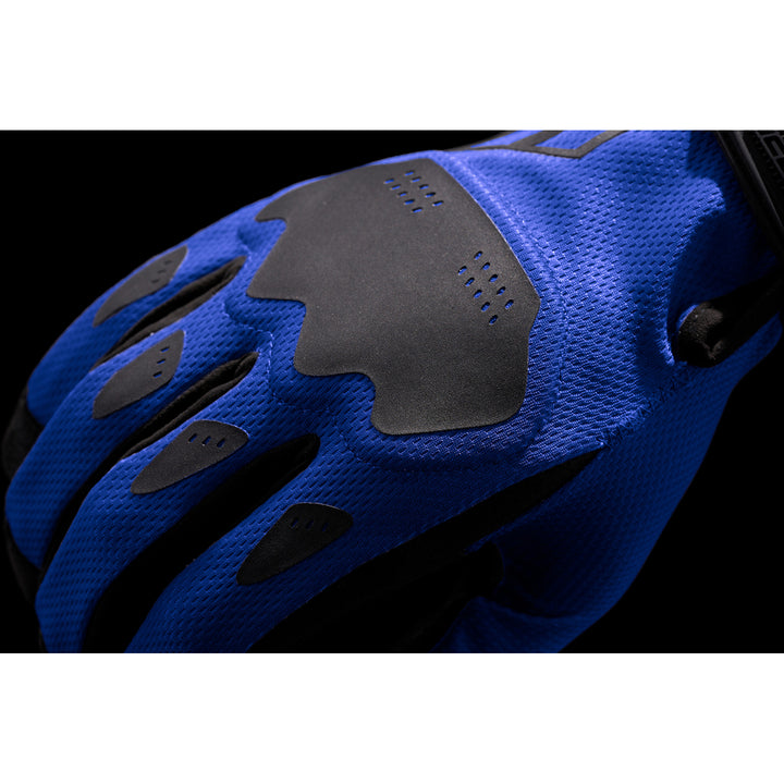 ICON Hooligan CE Gloves Blue - Close-Up of Back of Hand