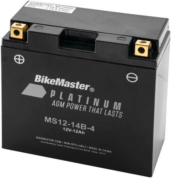 BikeMaster AGM Motorcycle Battery MS12-14B-4 BM