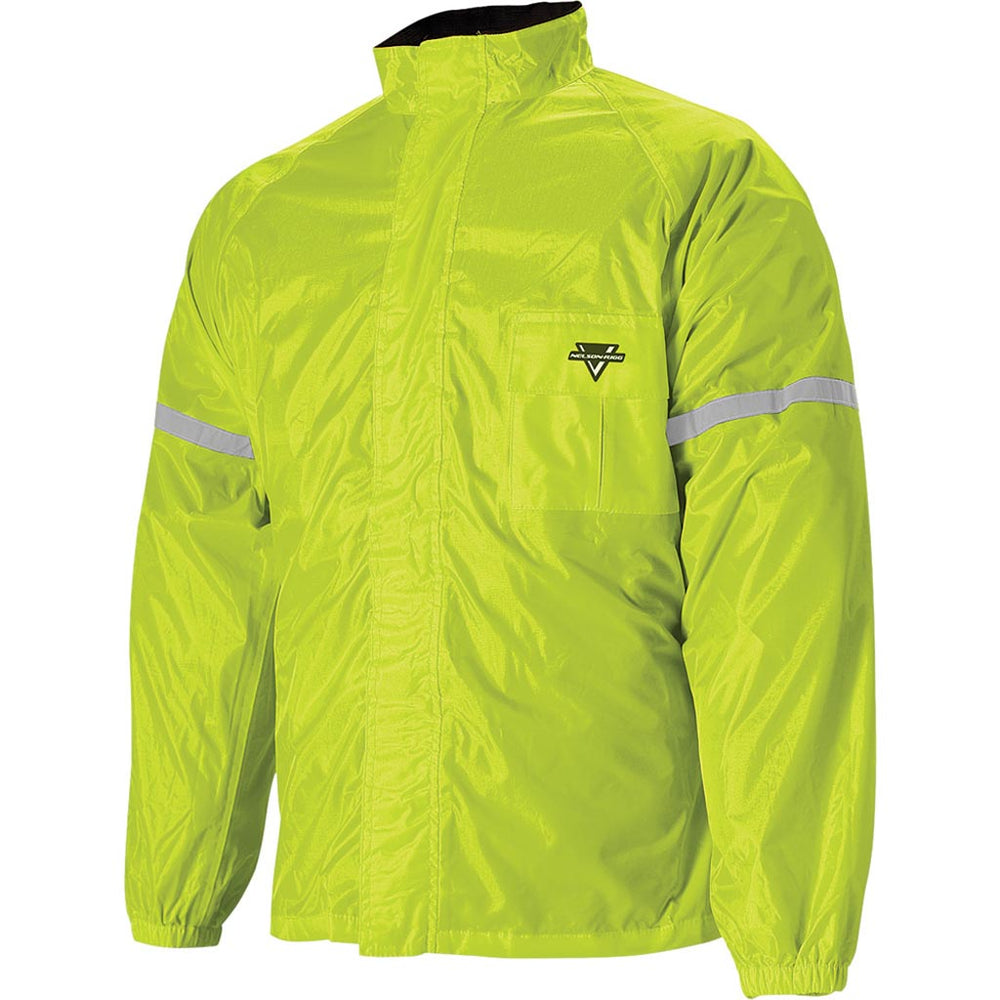 Nelson-Rigg Usa WP-8000 Weatherpro Rain Suit Black/Hi-Vis - Front View of Jacket Only