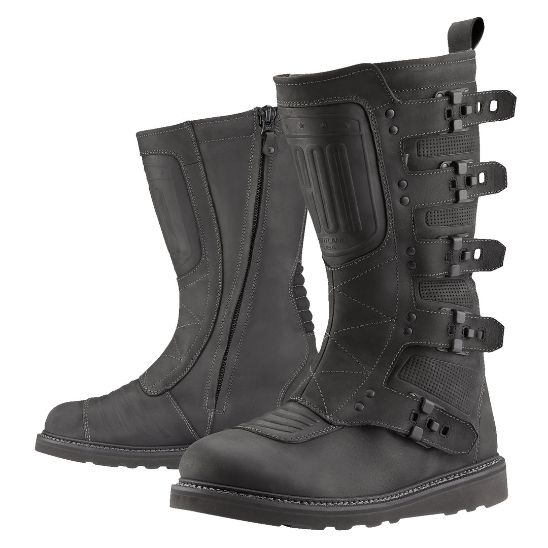 ICON Elsinore 2™ Boots Black - Front Side View of Pair