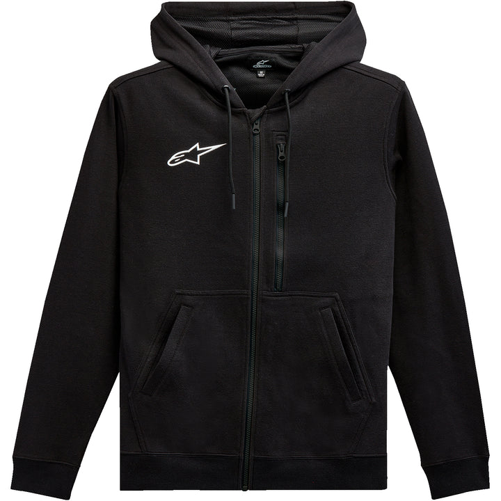 Alpinestars Asymmetrical Zip-up Hoodie Black - Front View
