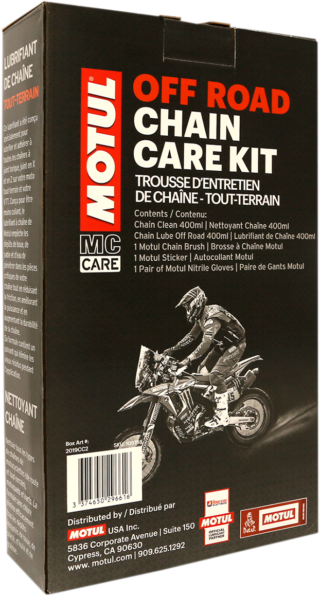 MOTUL Chain Care Kit - Off-Road - Rear View of Box Case