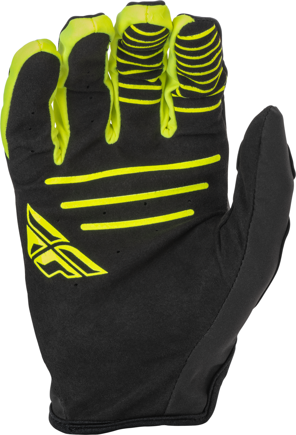 Fly Racing Youth Windproof Lite Gloves Black/Grey/Hi-Vis Yellow - Palm View