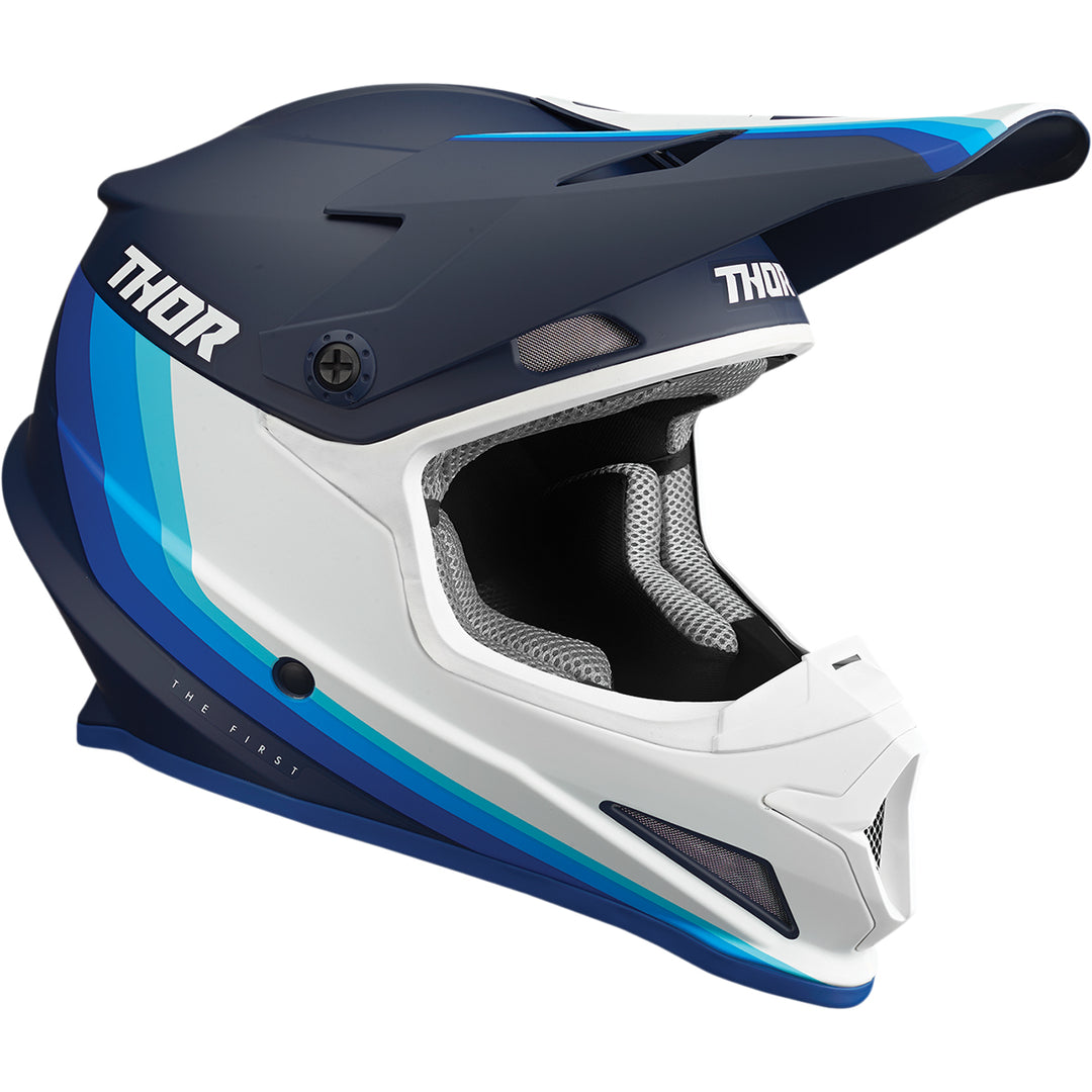 THOR Sector Runner MIPS® Helmet Navy/White - Front Side View
