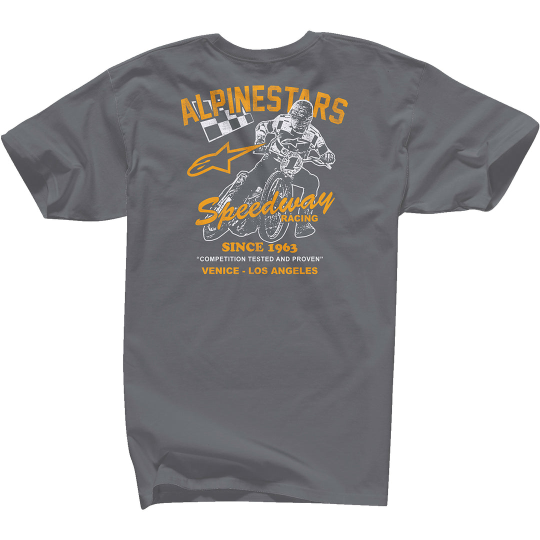Alpinestars Speedway T-Shirt Charcoal - Rear View