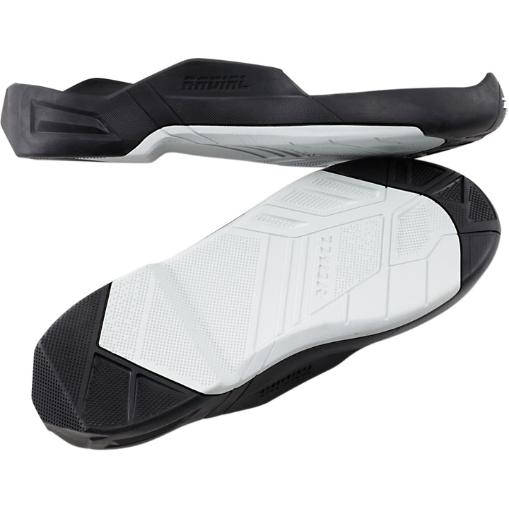 THOR Radial MX Boots White - Display View of Pair of Soles