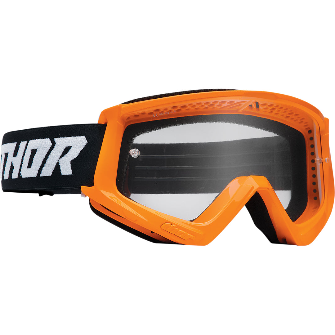 THOR Combat Racer Goggles Flo Orange/Black - Front Side View