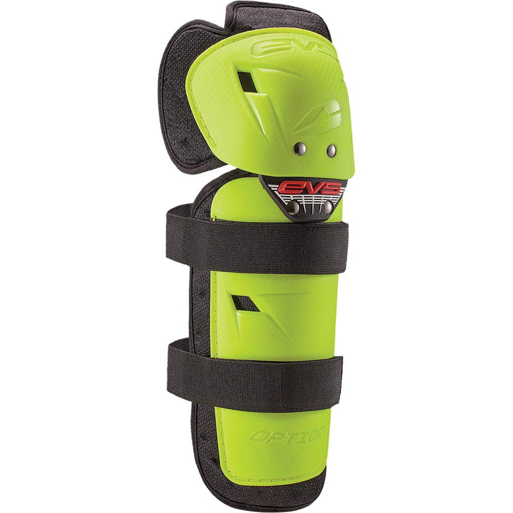 EVS Sports Option Knee/Shin Guards Hi-Vis - Front Side View