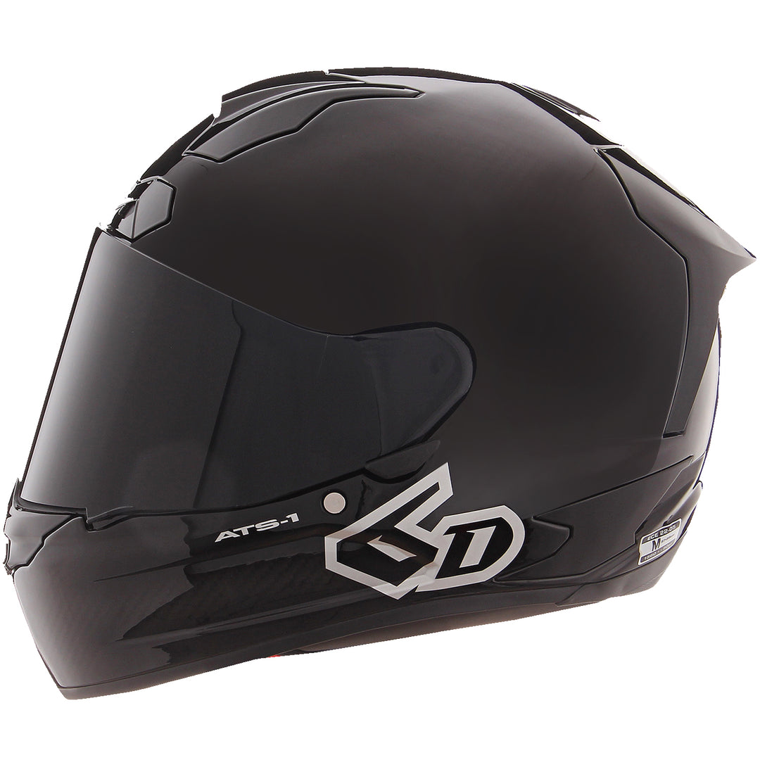 6D Helmets ATS-1R Solid Helmet Gloss Black - Left Side View