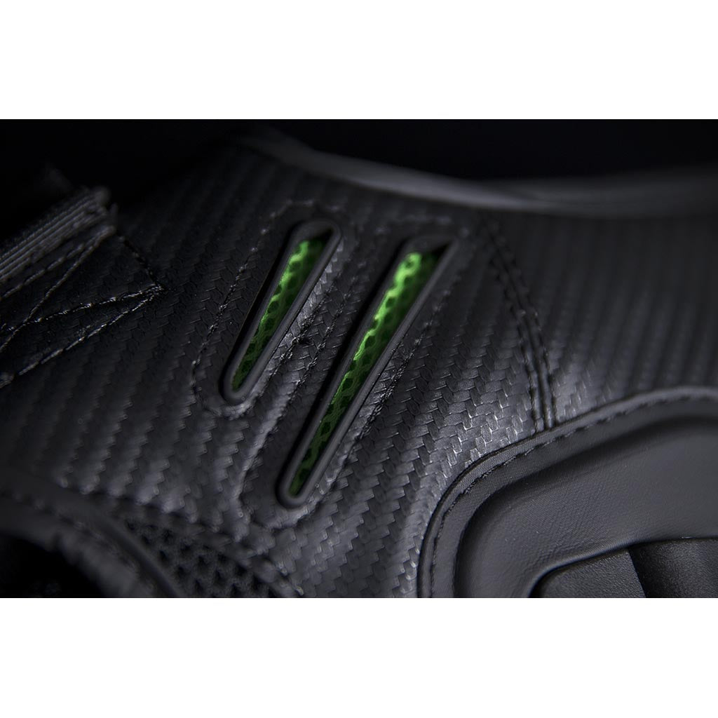 ICON Stryker Vest Green - Close-Up of Rear Shoulder Vents