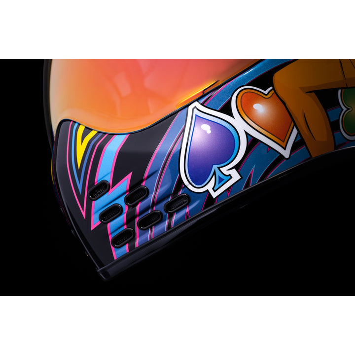 ICON Domain™ Lucky Lid 4 Helmet Red - Close-Up of Mouth Vents