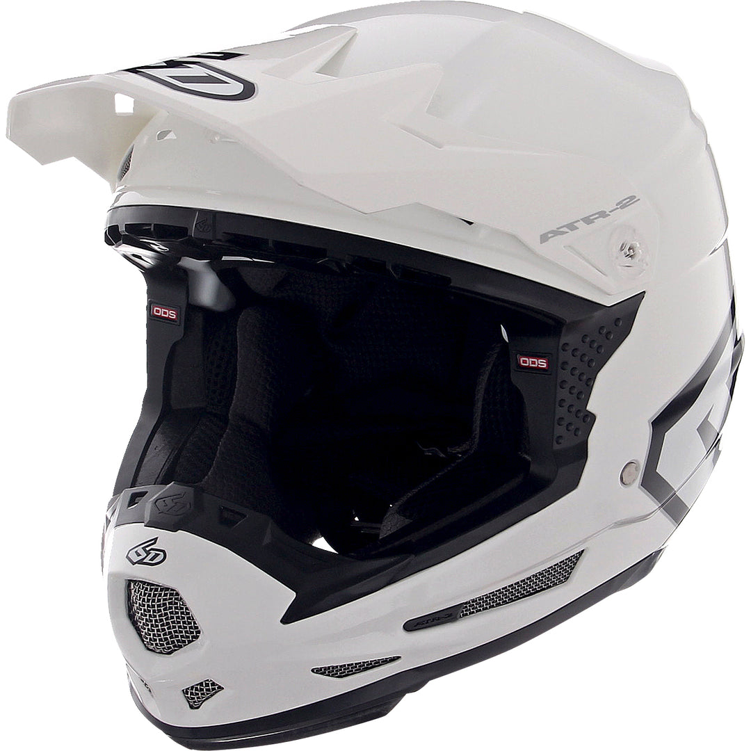 6D Helmets ATR-2Y Solid Youth Helmet Gloss White - Front Left Side View