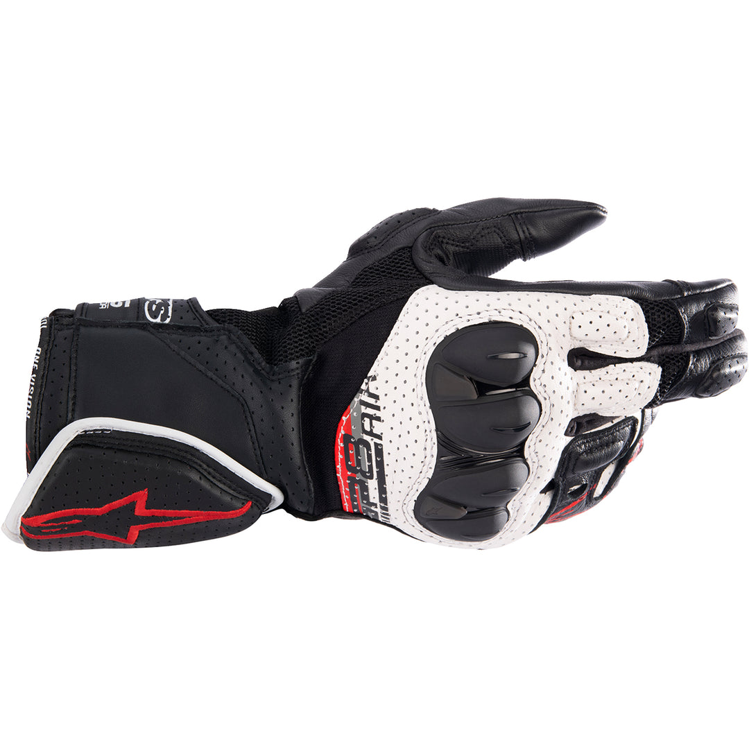 Alpinestars SP-8 V3 Air Gloves Black/White/Bright Red - Back of Hand View