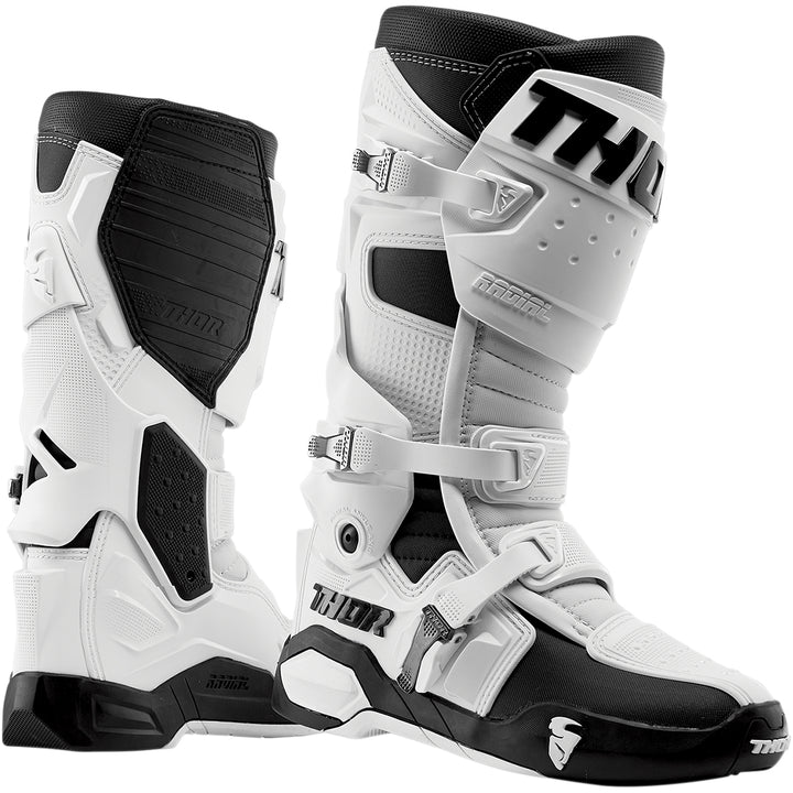 THOR Radial MX Boots White - Side View of Pair