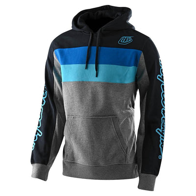 Troy Lee Designs Pullover Hoodie Block Signature Gray Heather / Blue